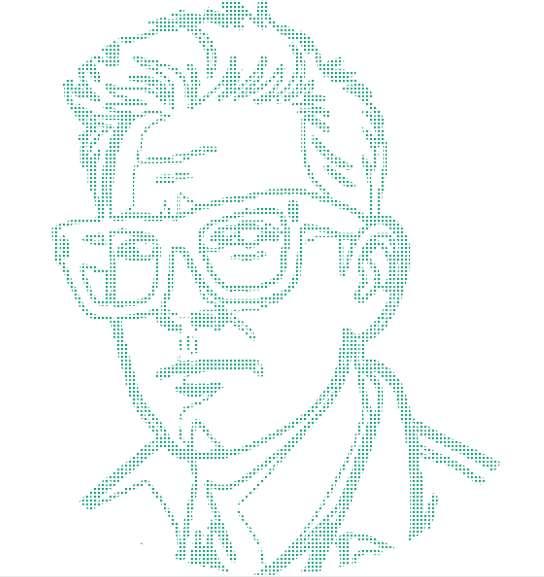 Dot-portrait of the founder